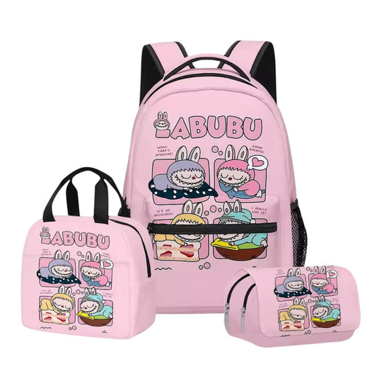 Labubu 3-in-1 Backpack Set – Pink Sweet Dream Edition