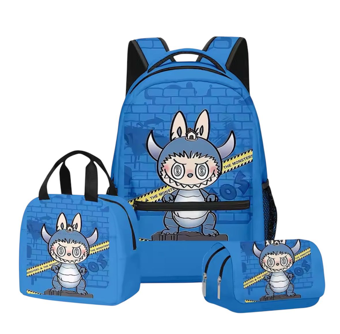 Labubu 3-in-1 Backpack Set โ Blue Monster Edition